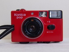 KONICA POP Rouge 35mm, bon fonctionnement flash compris