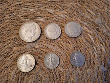 6 Pieces Argent 20f.10f.2f.1f. V.Photos