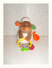 ⑰ - Doudou Peluche Eveil Activités Mouton Blanc Marron  Minimi