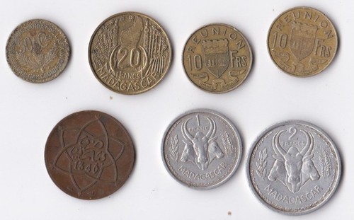 Lot pièces des colonies - lot, 7