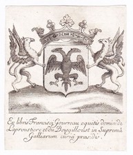 Exlibris Francois Gourreau Ile De France Paris Blason Bookplate Gravure 17E