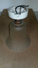 Ancienne applique tulipe,rosace porcelaine Luminaire 