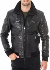 Blouson en cuir d'agneau pur