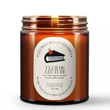 Bougie végétale parfumée rose, fruits rouges, pommes (Club de lecture)