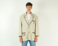 Veste Costume Blazer Vintage Pour Hommes En Lin Landhausmode UK 46S US 28 EU