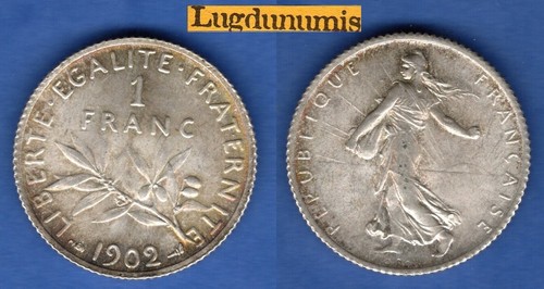 Franc semeuse argent 1902 - 1,