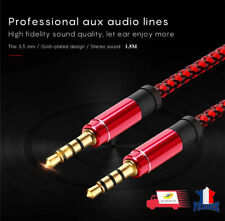 Cable auxiliaire Jack Audio stéréo mâle 3.5mm 4 pôles 3 anneaux (Micro + Casque)