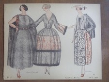 LA GAZETTE DU BON TON gravure 1920 Art Deco Croquis Mode Paul Poiret Lanvin