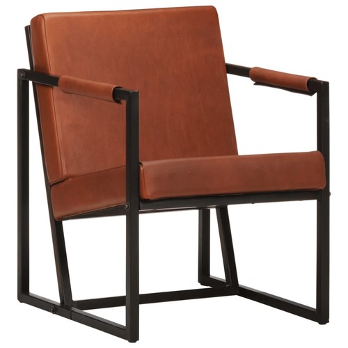 Fauteuil noir cuir véritable - noir,