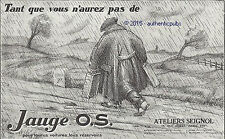 PUBLICITE JAUGE OS O.S. COMPTEUR COMPTE TOUR AUTOMOBILE DE 1927 FRENCH AD PUB