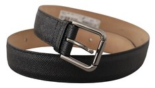 Dolce & Gabbana Ceinture Noir Cuir Veau Marron Backend Logo Boucle S.75cm / 3