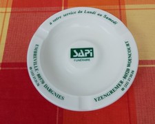 Cendrier En Verre Opalin Blanc Ancien Sapi Funéraire Embreville Magnier Blancy