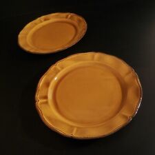 2 assiettes plates faïence