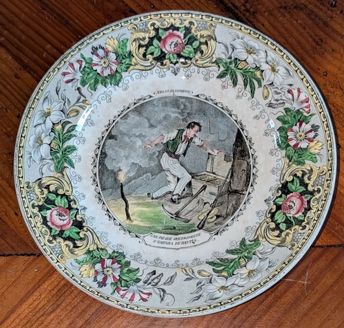 Assiette polychrome creil - polychrome, et