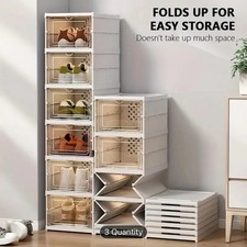 Boîtes à Chaussures Pliantes Transparentes 3/6/12 Niveaux – Rangement