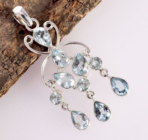 Pendentif poire argent - pendentif, en