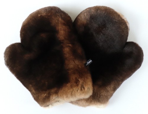 Gants fourrure peau - en, en