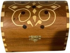 Boîte à Bijoux 20cm Coffre rangement en Bois de Thuya du Maroc, Peinte à la Main