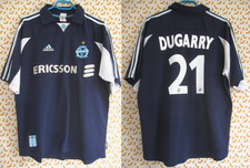 Maillot Olympique Marseille 1999 2000 Dugarry #21 Adidas OM Ericsson - L