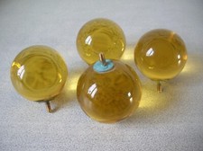 Lot de 4 anciennes boules pampilles en verre lustre lampe luminaire de 5 cm