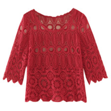 Femme Creux Crochet Haut Court