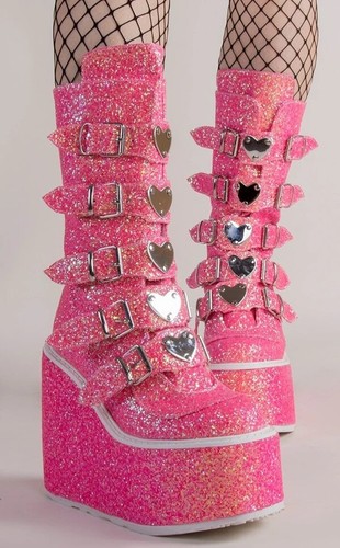 Used demonia platform boots - demonia,