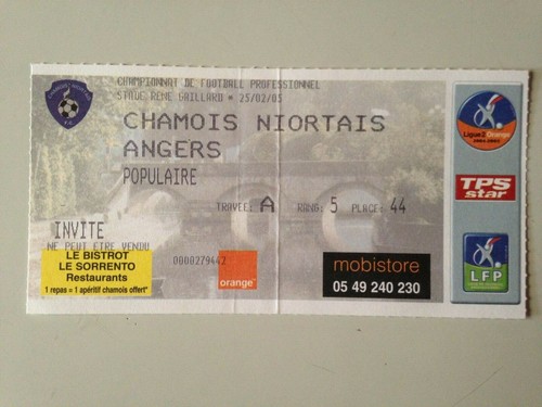 Ticket match chamois niortais - match,
