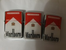 RARE Lot De 3 Briquet à essence MARLBORO, la marque légendaire de cigarette.