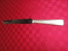 Couteau à Pain manche argent fourré, poinçon minerve, lame inox Art Déco