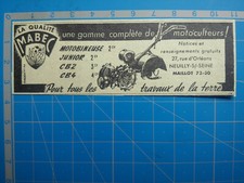 MOTOBINEUSE JUNIOR MABEC NEUILLY SUR SEINE  publicité ancienne 1954 