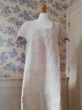 LOT de 2 chemises de nuit RUSTIQUES vintage chanvre français fait maison tunique écru L