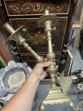 Paire de Bougeoir Pique Cierge Bronze XIXeme Église Napoléon III Chandelier