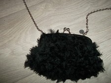 Sac COP COPINE noir froufrous bandoulière forme porte monnaie TTBE