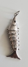 Pendentif articulé poisson – en Argent – Bijou vintage