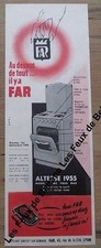 Publicité ancienne Far gaziniére, cuisiniére 1955, clipping, advert