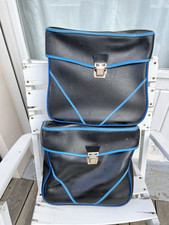 ?? Paire De Sacoches Noires Et Bleues Vélo Mobylette Vintage 