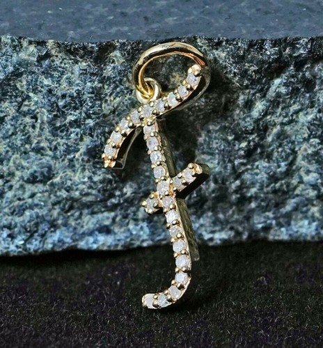 Diamant initial pendentif - pendentif, 14k