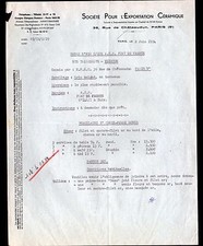 PARIS (IX°) PORCELAINE "Société pour EXPLOITATION CERAMIQUE" en 1954