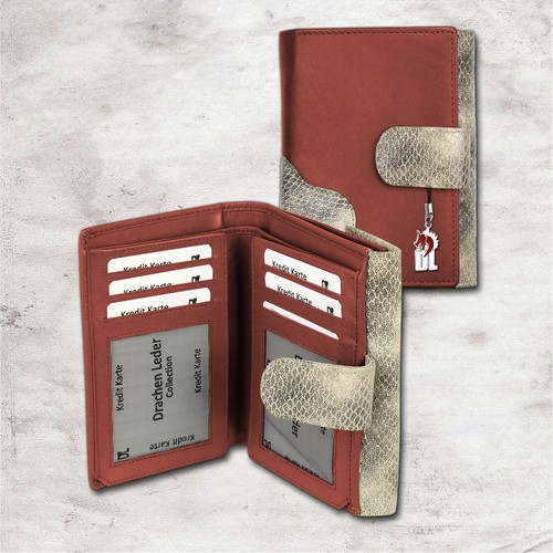 Portefeuille haut rouge gris - portefeuille,