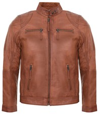 Veste De Moto En Cuir Marron