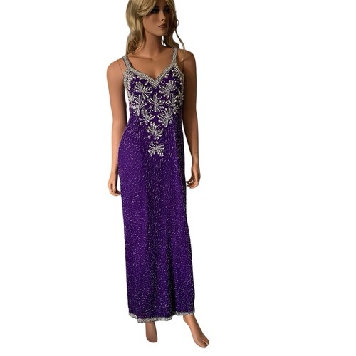 Vtg evening purple sequin - vtg, long