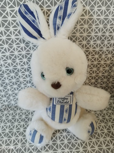 Doudou peluche lapin blanc