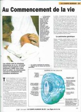 Fascicule Notre Monde - Le corps Humain - Au Commencement de la vie