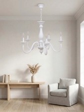 Lustre Classique En Bois Blanc