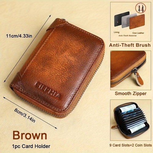 Porte cartes cuir véritable - cuir,