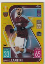 Topps Match Attax Chrome CL 21/22 N° 24 Manuel Lanzini Or Parallèle 37/50