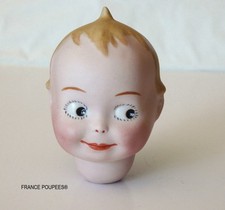 Tête REPRODUCTION poupée ancienne GOOGLIE en porcelaine-FRANCE POUPEES