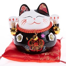 - Chat Maneki Neko - Tirelire Chat Japonais Porte Bonheur - Figurine Cadeau J...