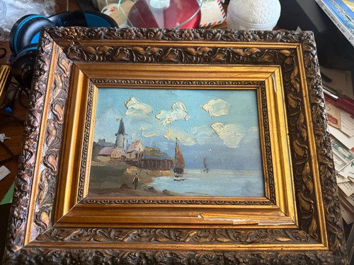 Tableau ancien bord mer - bord,