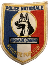 INSIGNE TISSU POLICE NATIONALE : " BRIGADE CANINE SECURITE PUBLIQUE "